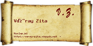 Váray Zita névjegykártya